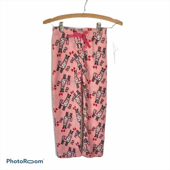 Llama Fuzzy Sleep Pants NWT Sz 6X Pink Kids Lounge - Picture 1 of 7